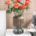 Glass Vase with Removable Wooden Decorative Touch