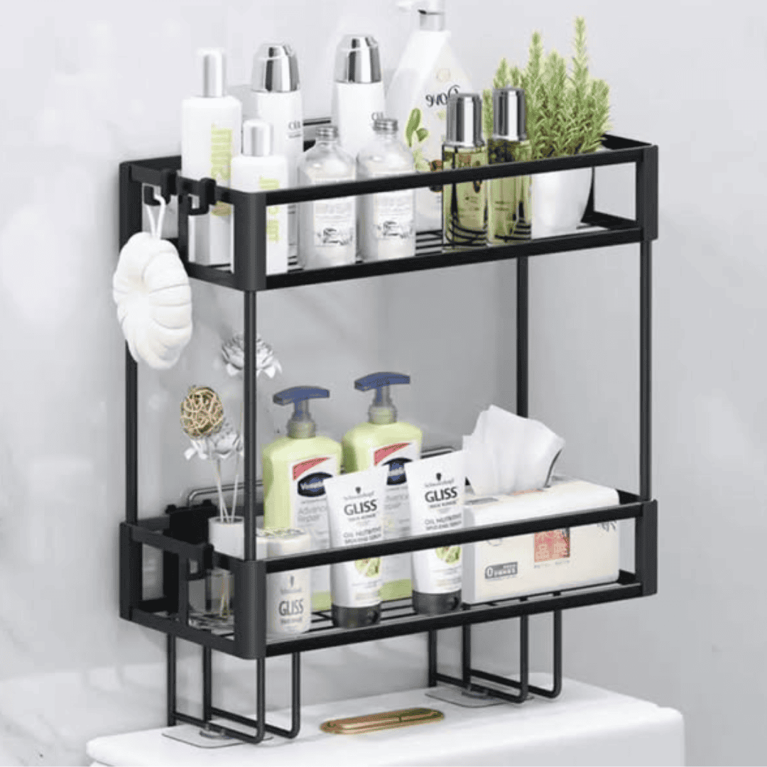 2 Tier Space-Saving Over-the-Toilet Storage Rack