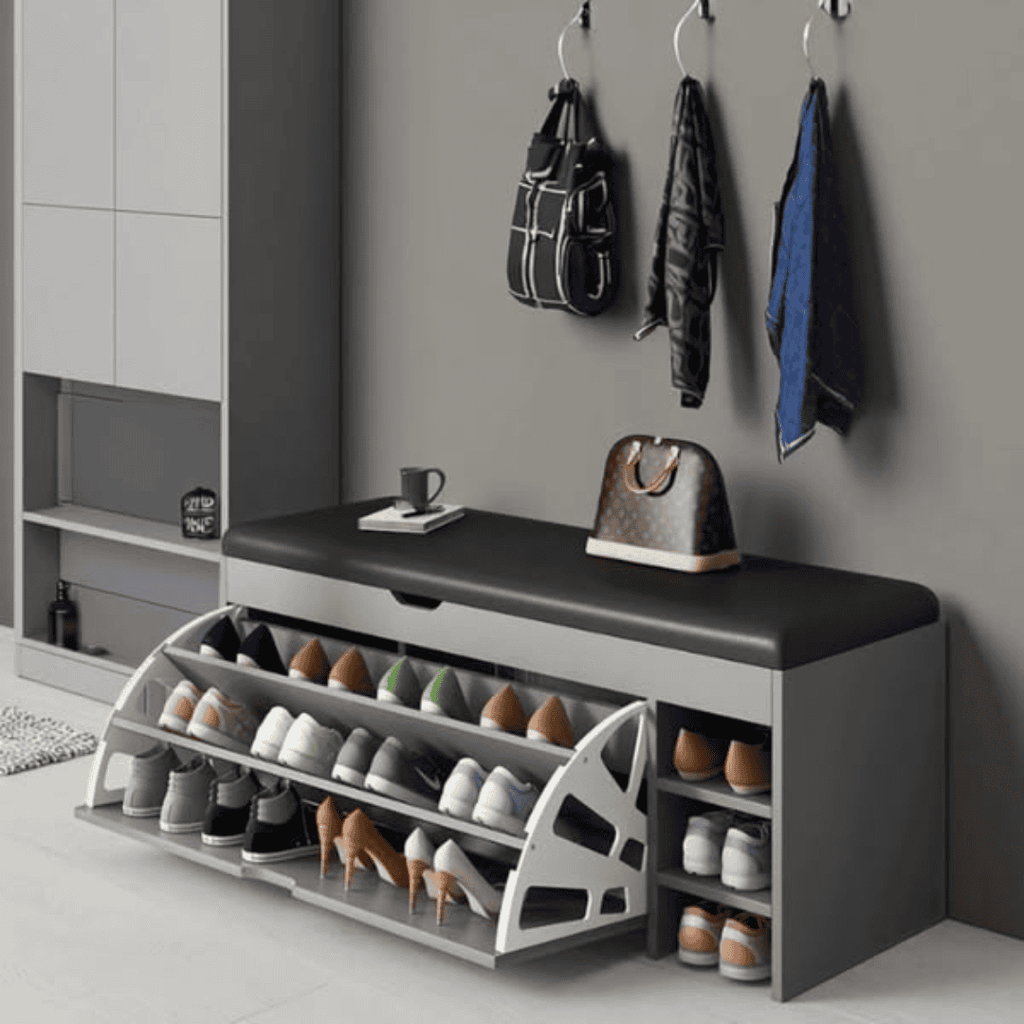 Bucket Flip Shoe Cabinet with Seat Changing Stool Bench