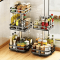 3 Tier Square Metallic Rotating Spice/Storage Rack