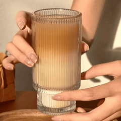 Six-Piece Creative Ribbed Crystal Glass Tumblers