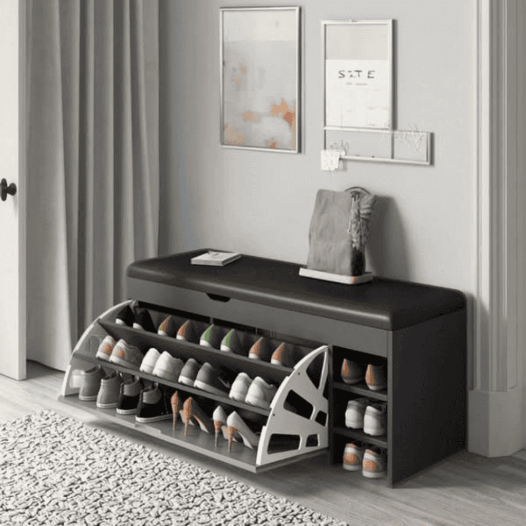 Bucket Flip Shoe Cabinet with Seat Changing Stool Bench