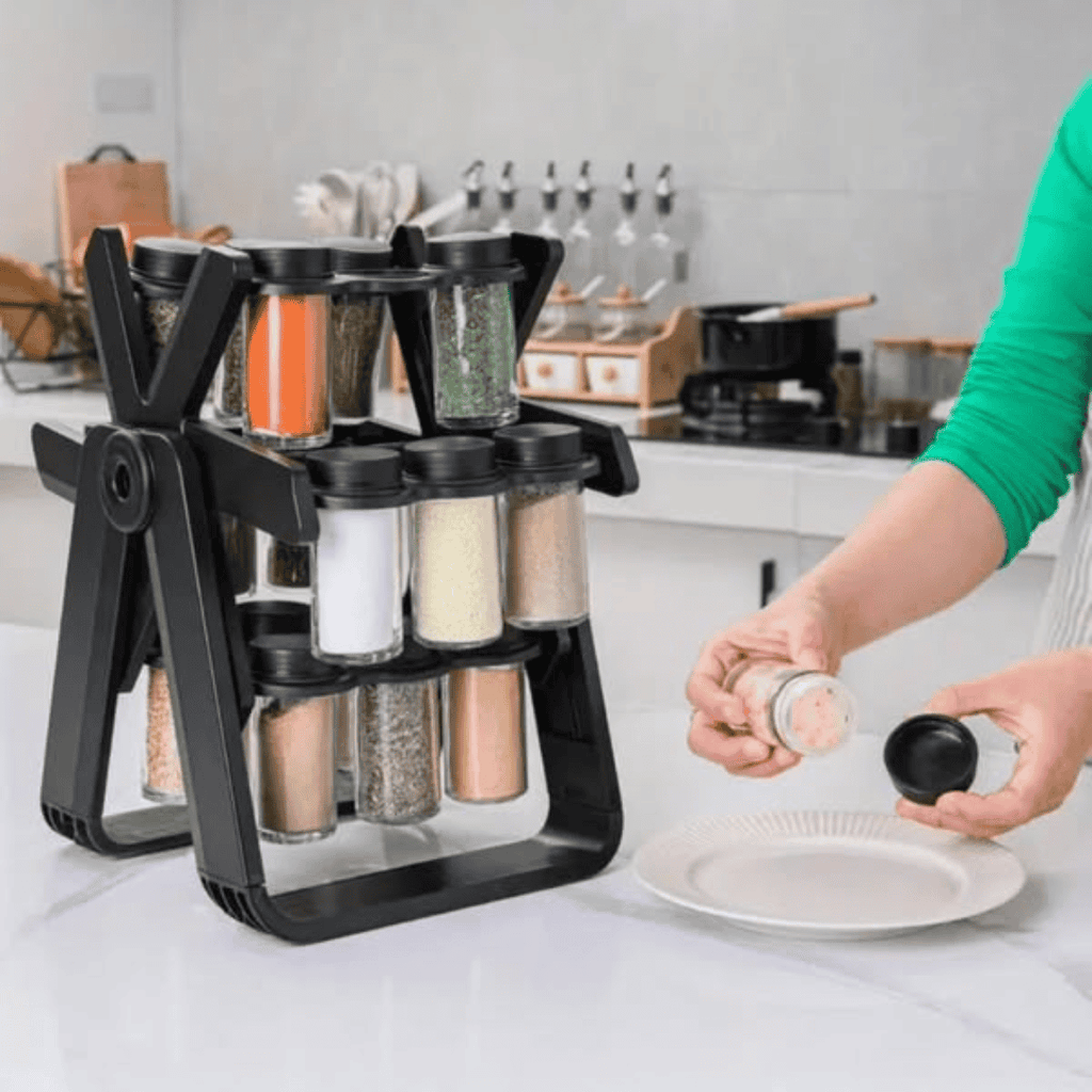 18Pcs Rotating Spice Rack