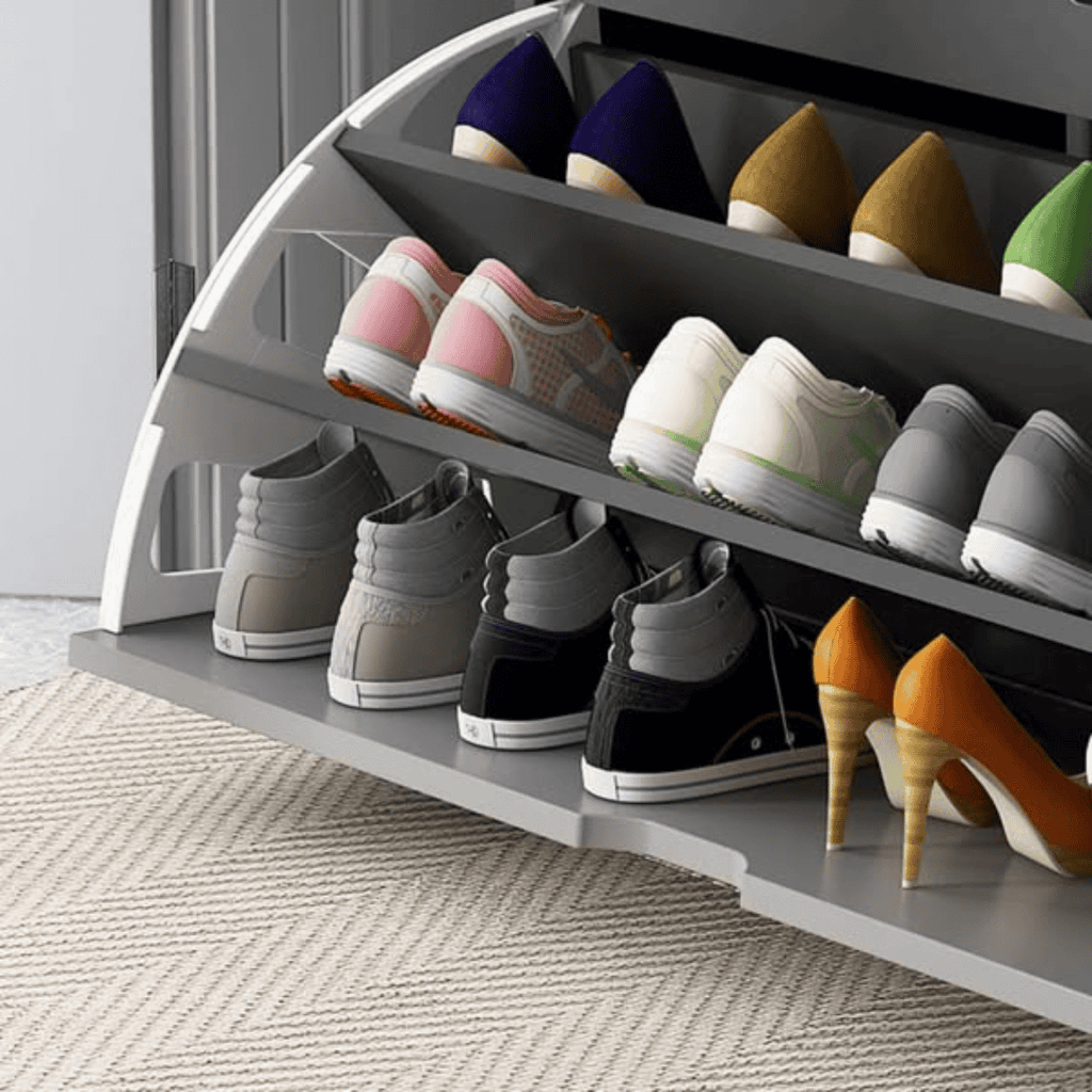 Bucket Flip Shoe Cabinet with Seat Changing Stool Bench