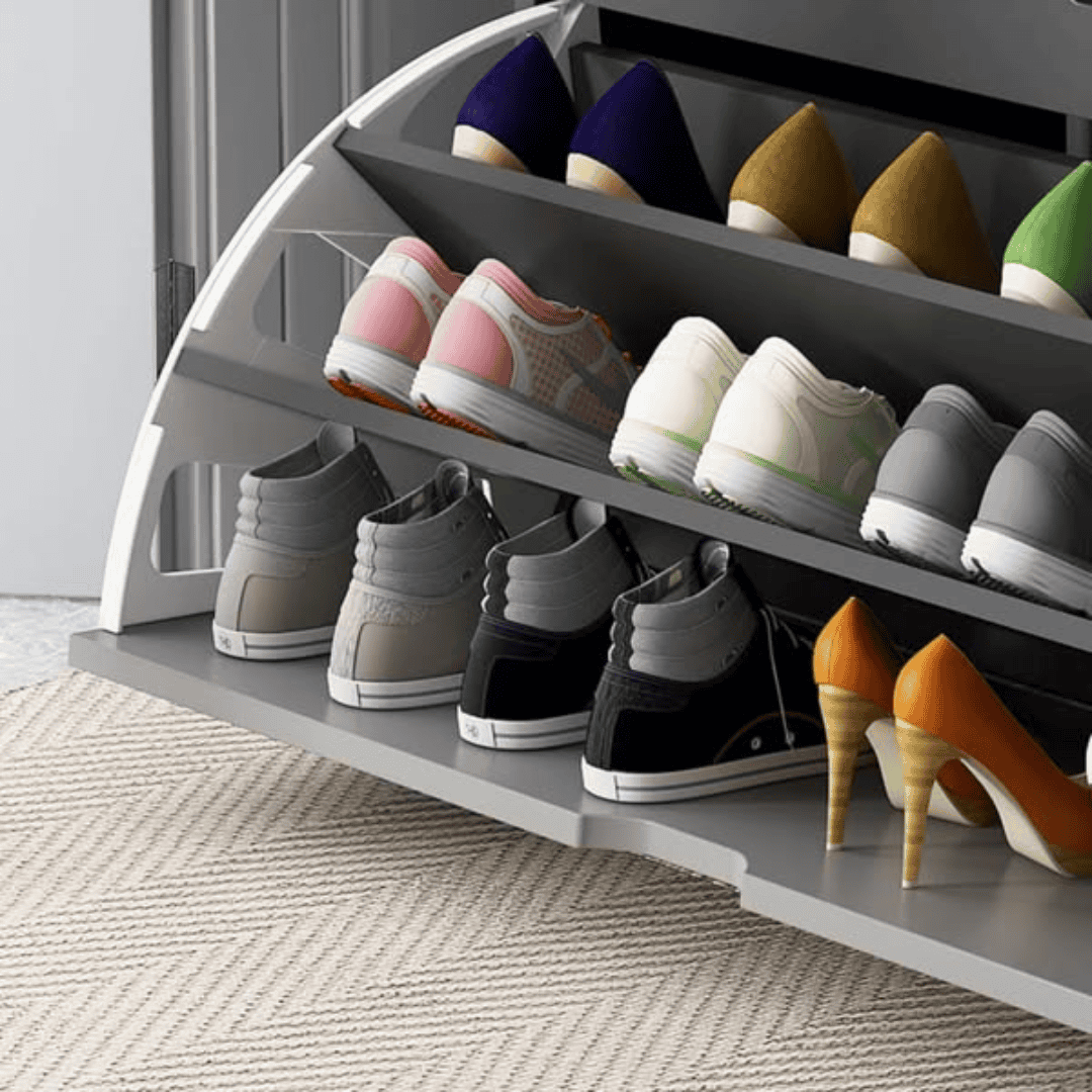 Bucket Flip Shoe Cabinet with Seat Changing Stool Bench