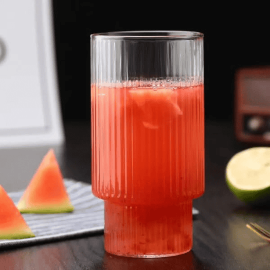 Six-Piece Creative Ribbed Crystal Glass Tumblers