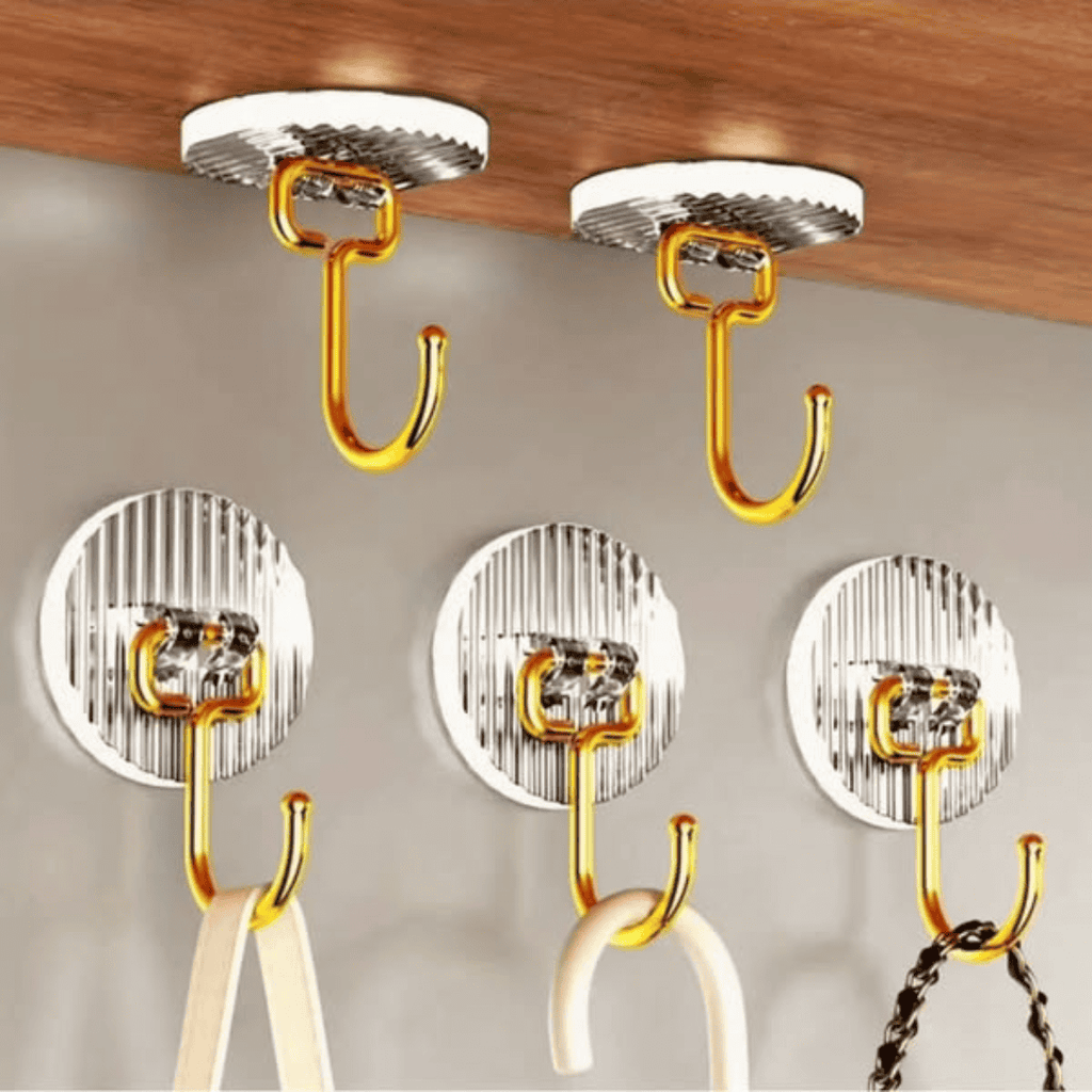 Set of 5 Golden Acrylic Hooks