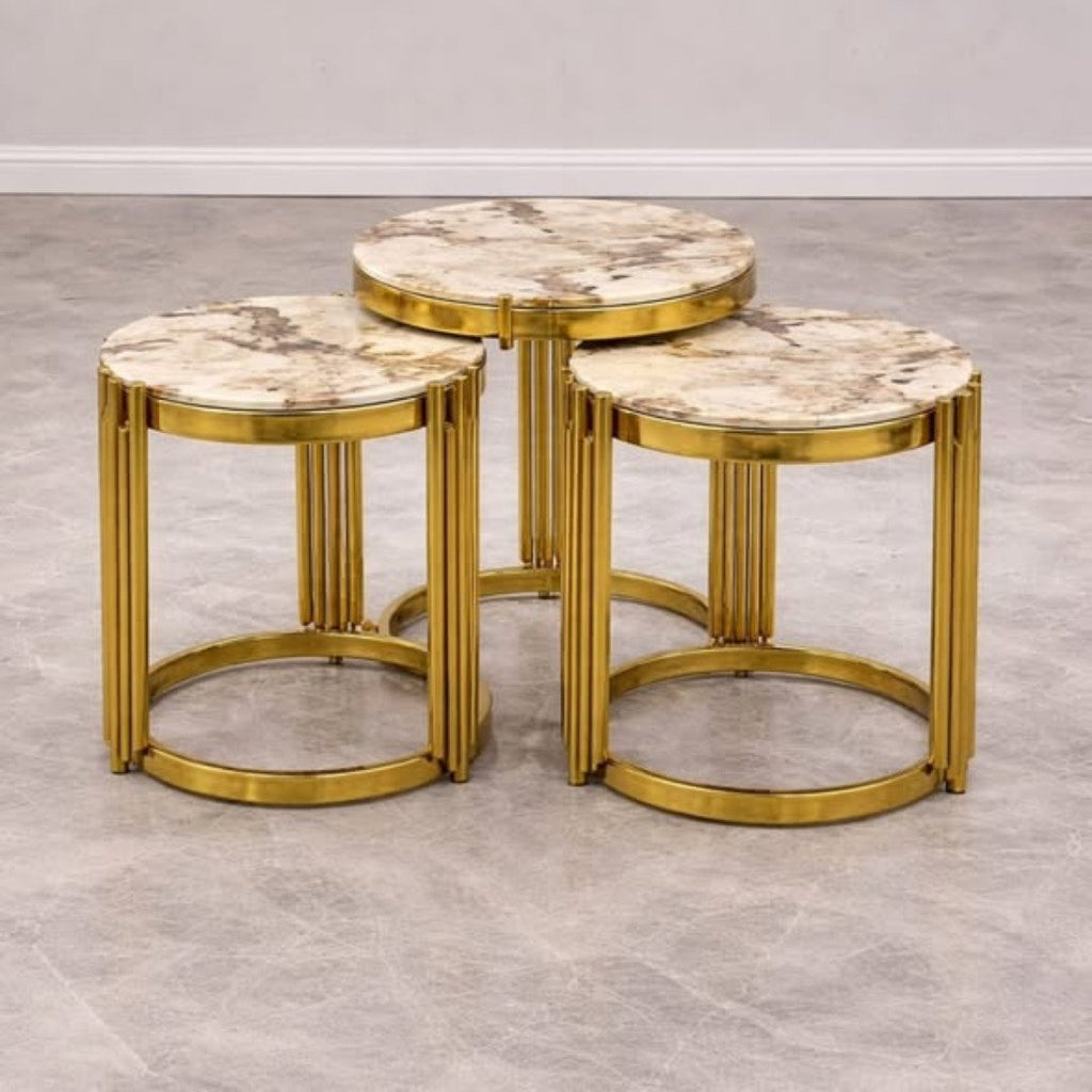 3pc Round Glass Nesting Tables