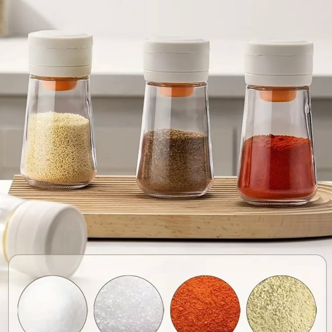 Moisture-Proof Glass Salt Shaker with Precise Measure
