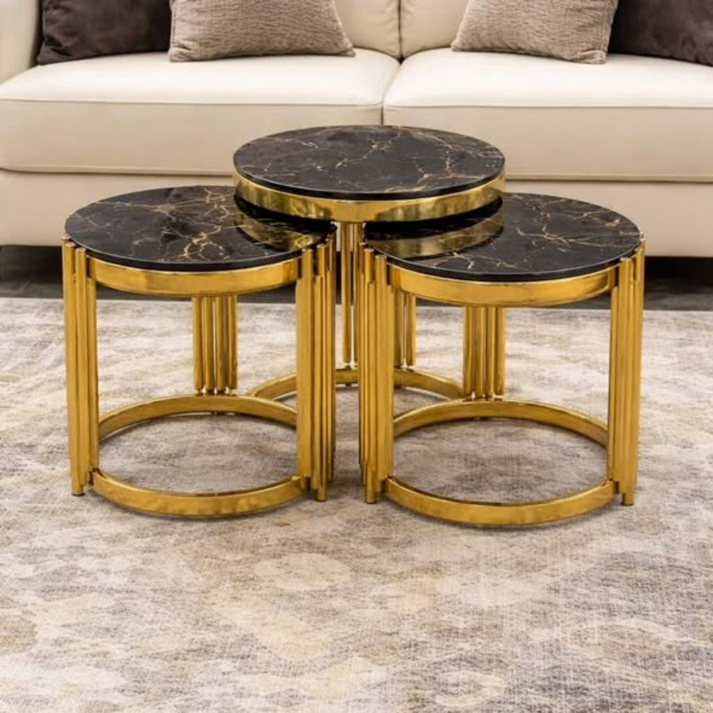 3pc Round Glass Nesting Tables