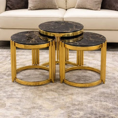 3pc Round Glass Nesting Tables