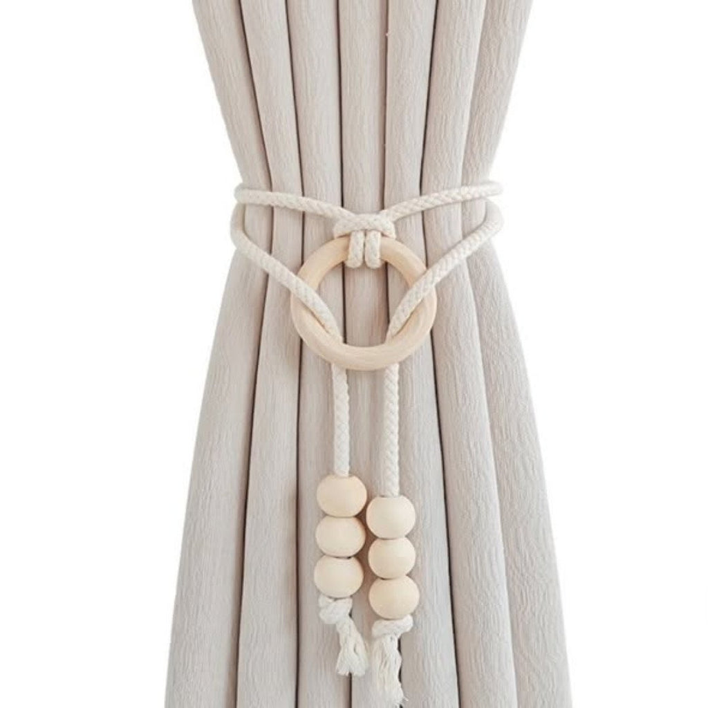 2Pcs Natural cotton rope curtain tiebacks boho style