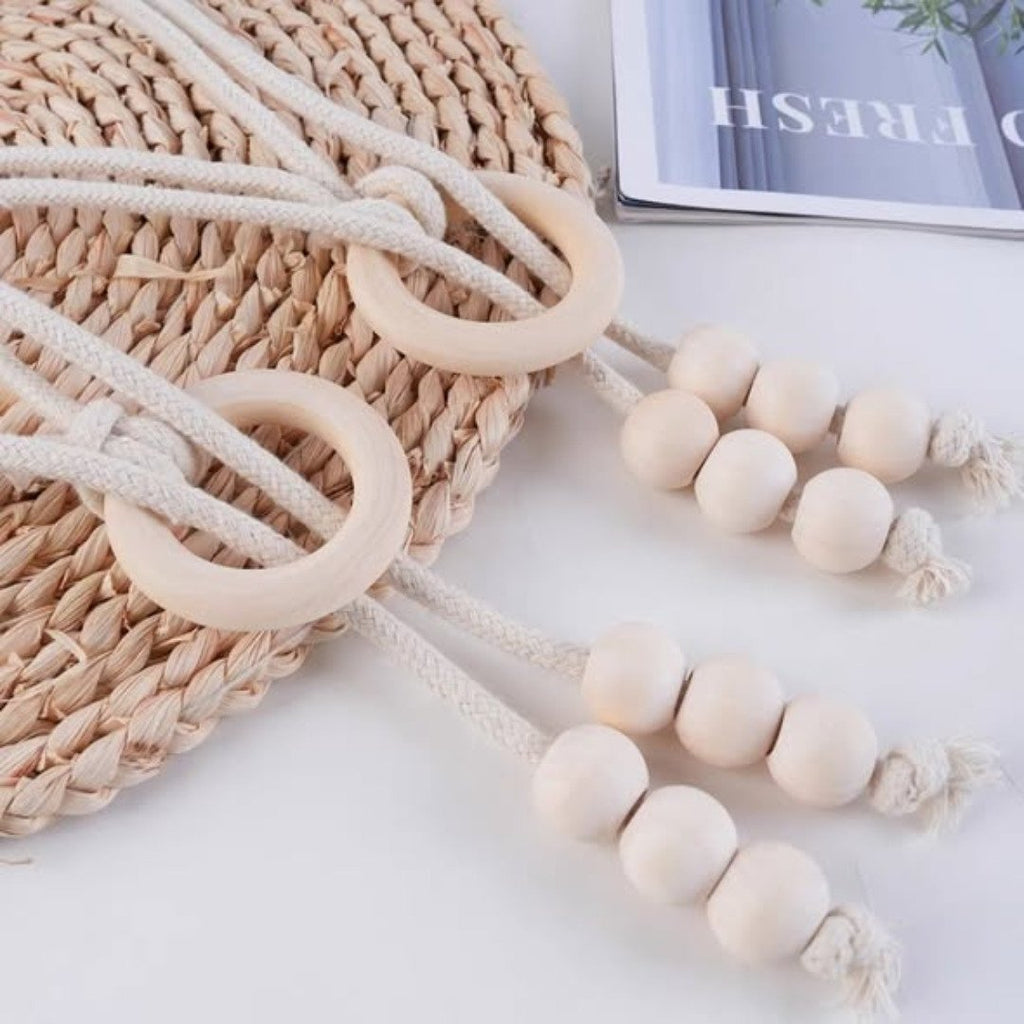 2Pcs Natural cotton rope curtain tiebacks boho style
