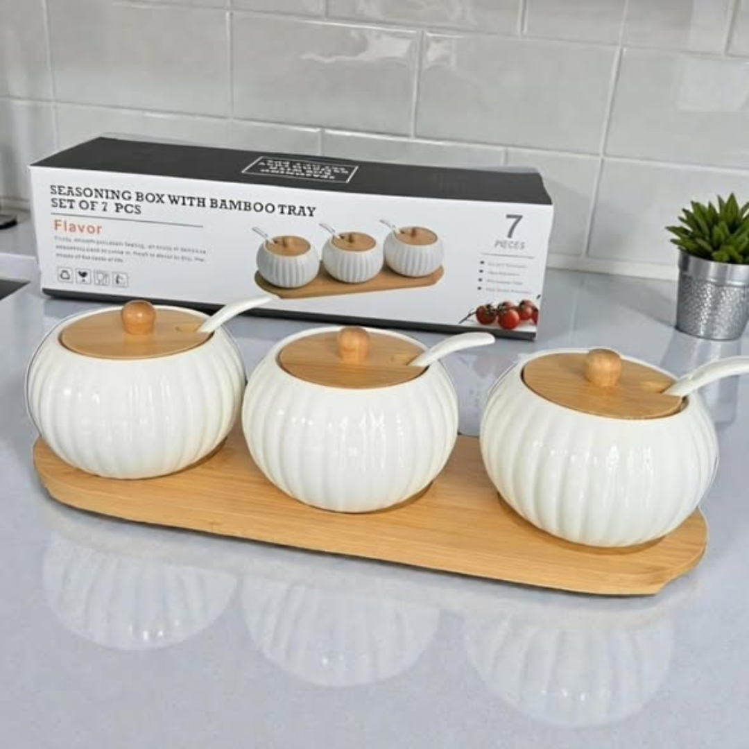 7pc Porcelain Canister Set