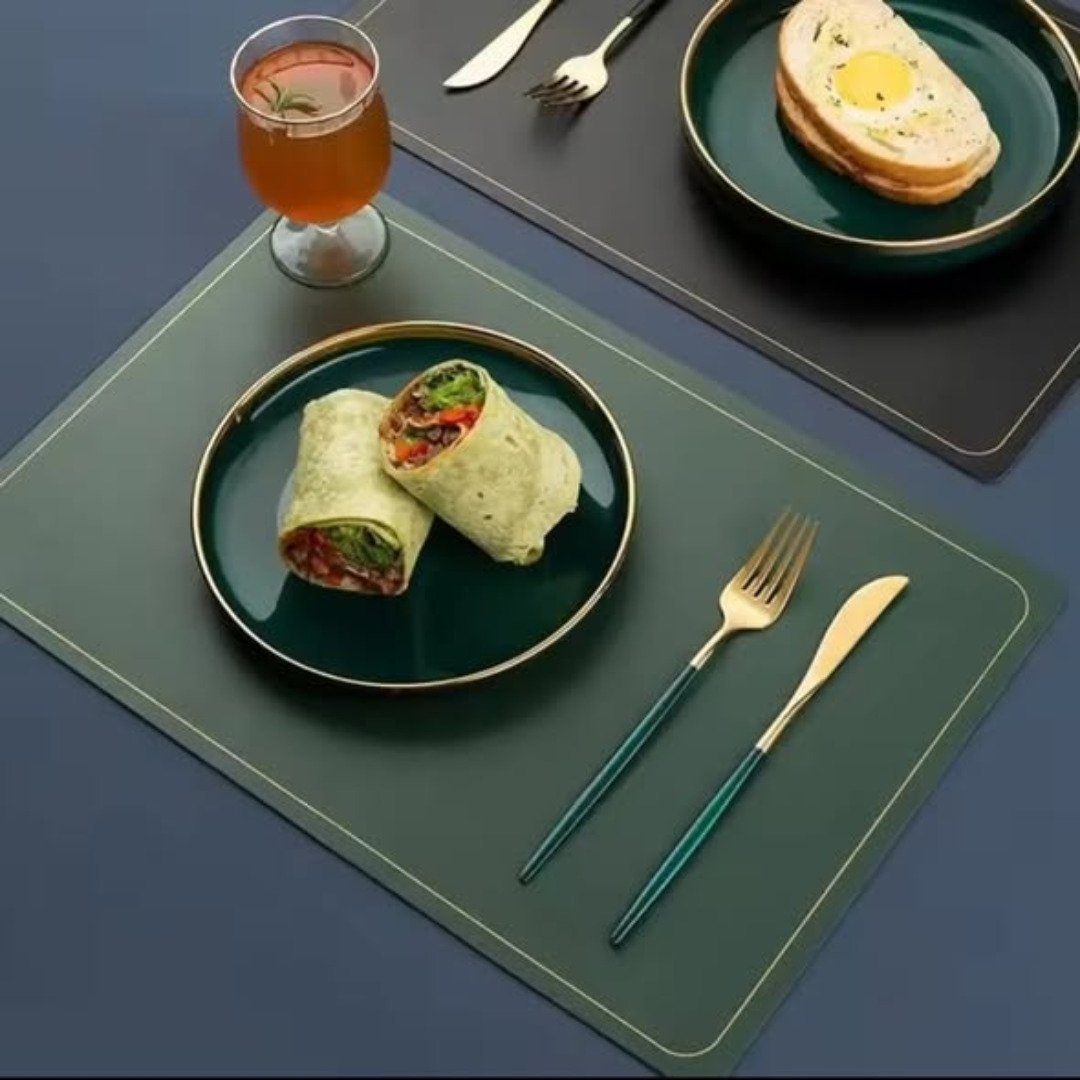 6 pieces Nordic Leather Anti Slip Table Mats