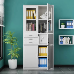 Metallic Office Cabinet with Safe