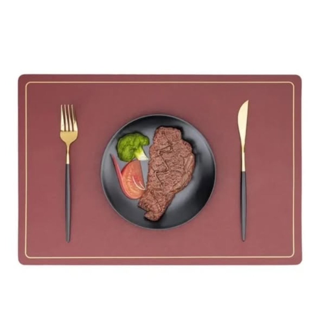 6 pieces Nordic Leather Anti Slip Table Mats