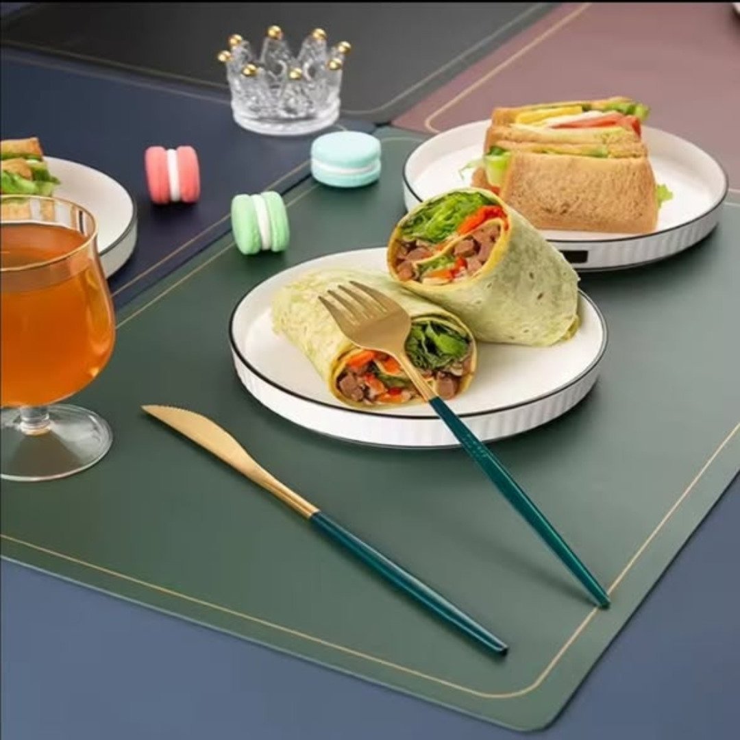 6 pieces Nordic Leather Anti Slip Table Mats