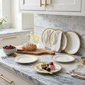 Gold ring dessert side plate