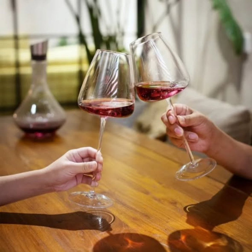 Long stem luxurious wine glasses