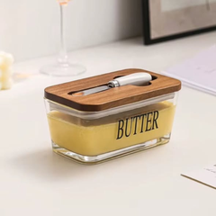 Glass butter dish
