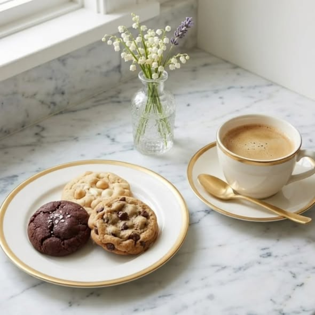 Gold ring dessert side plate