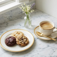 Gold ring dessert side plate