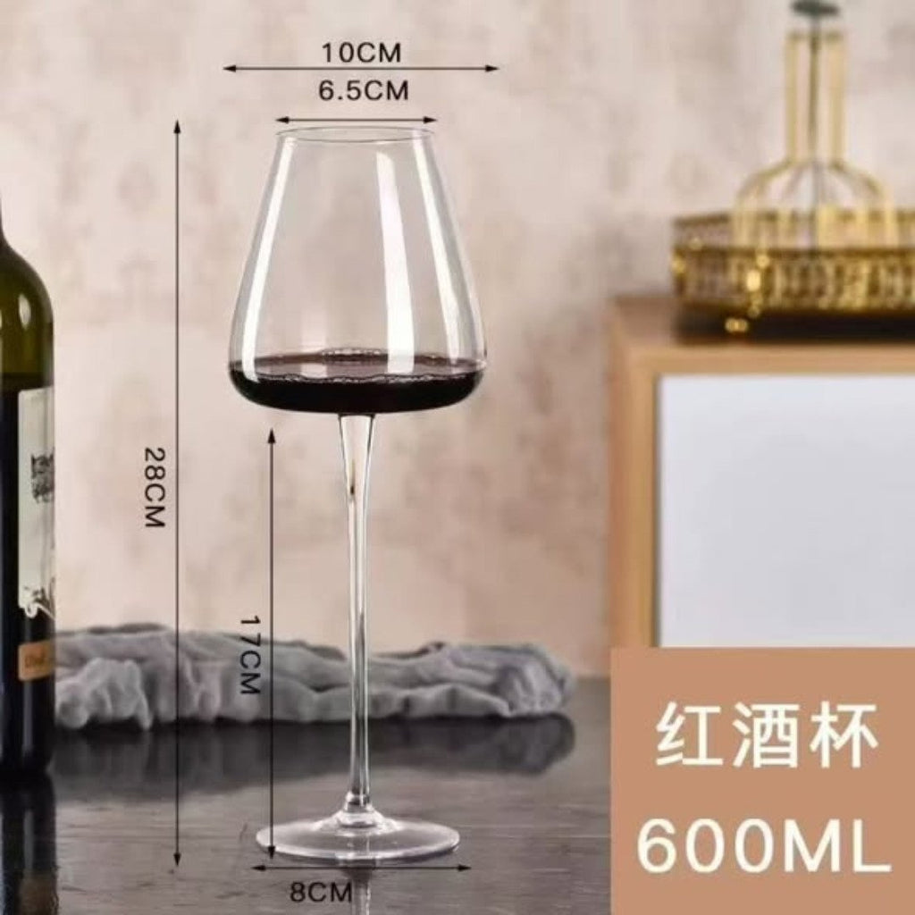 Long stem luxurious wine glasses