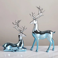 Silver Blue Decorative Elk Decor