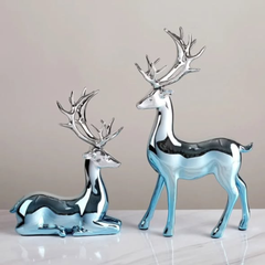 Silver Blue Decorative Elk Decor