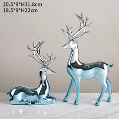Silver Blue Decorative Elk Decor