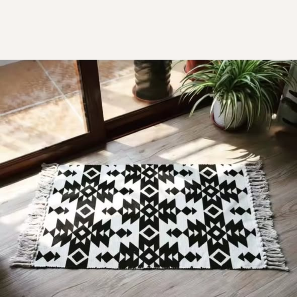 Boho Handmade Rug with Tassels