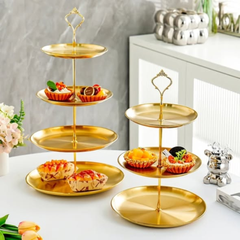 Gold Steel Cake Stand