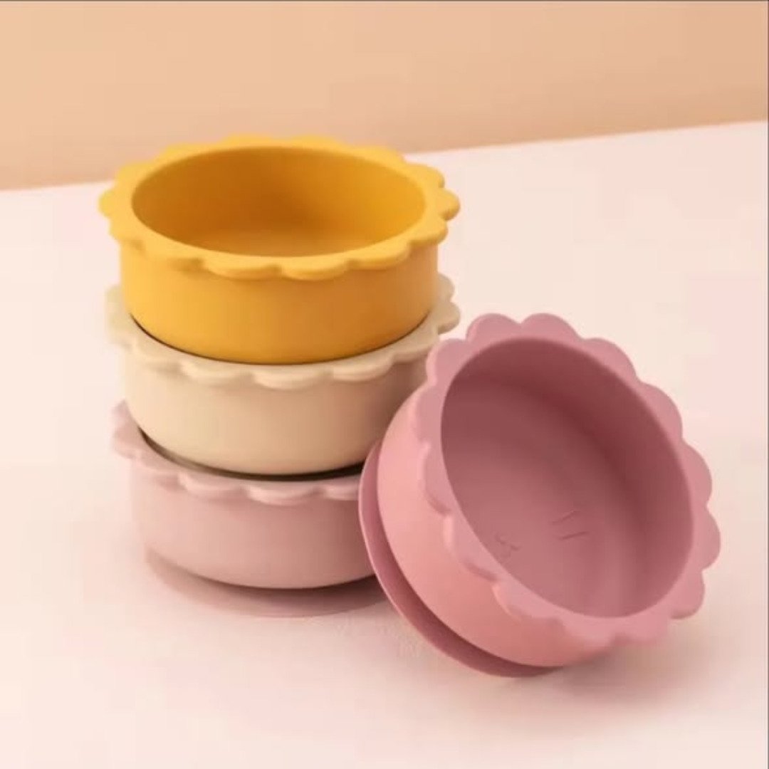 Silicone toddler feeding bowl