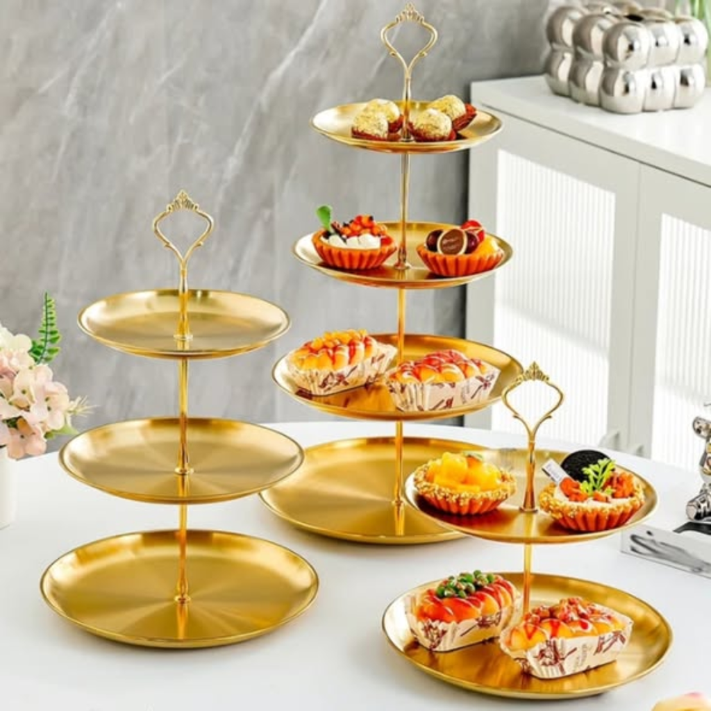 Gold Steel Cake Stand