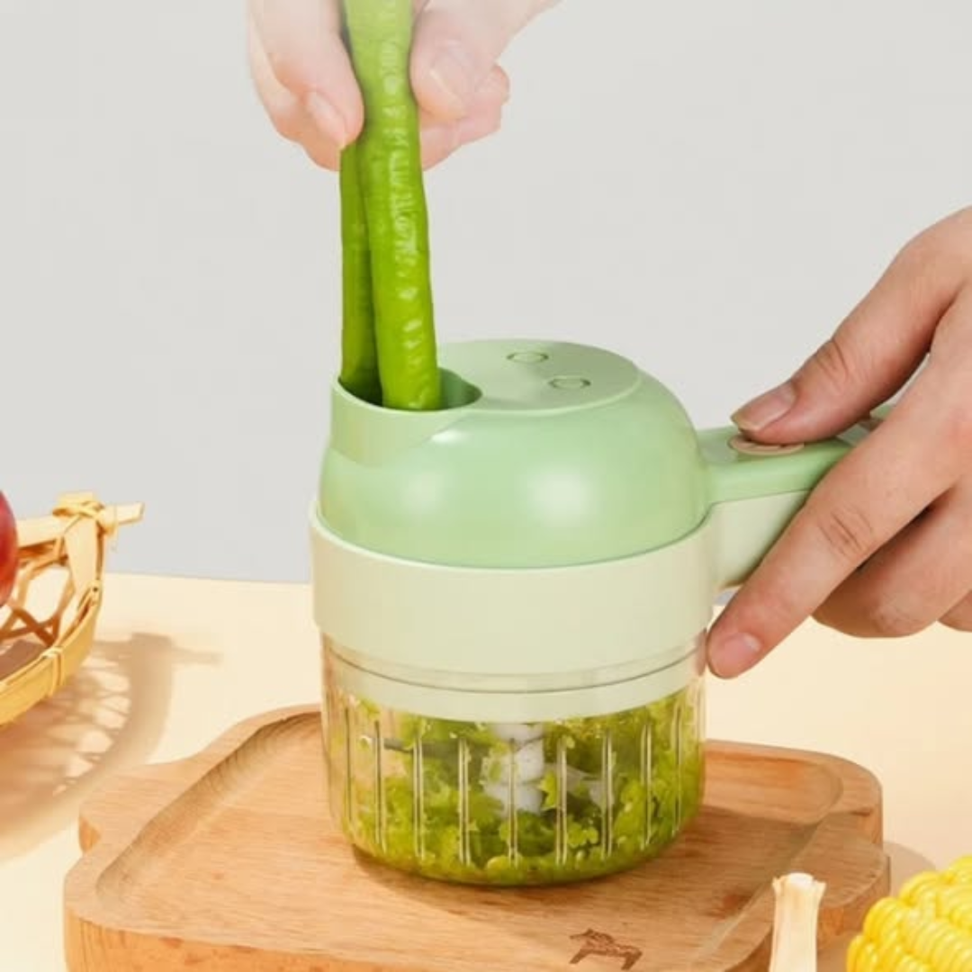 4-in-1 Handheld Electric Vegetable Cutter Set