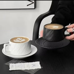 European textured Matte ceramic Cappuccino coffee cup set