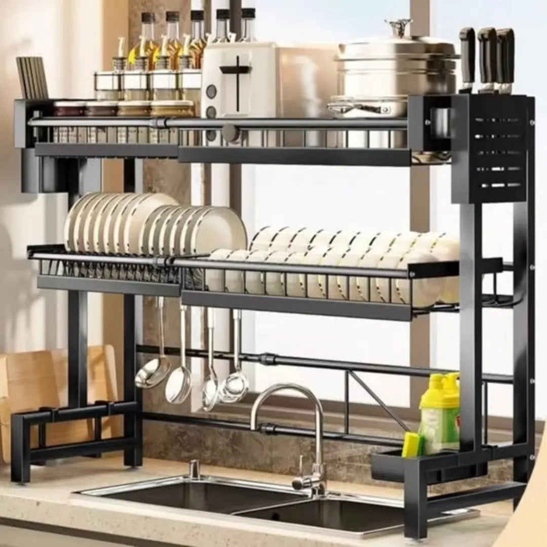 2 Tier Dish Drying Rack Standing Kitchen