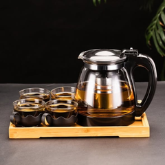 5pc Transparent Heat Resistance Glass Infuser Tea set