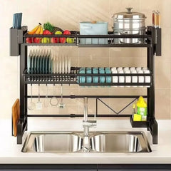 2 Tier Dish Drying Rack Standing Kitchen