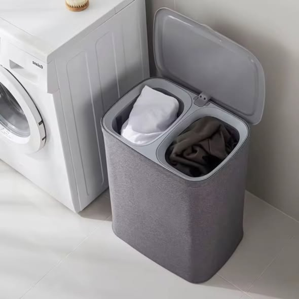 50L partitioned laundry basket