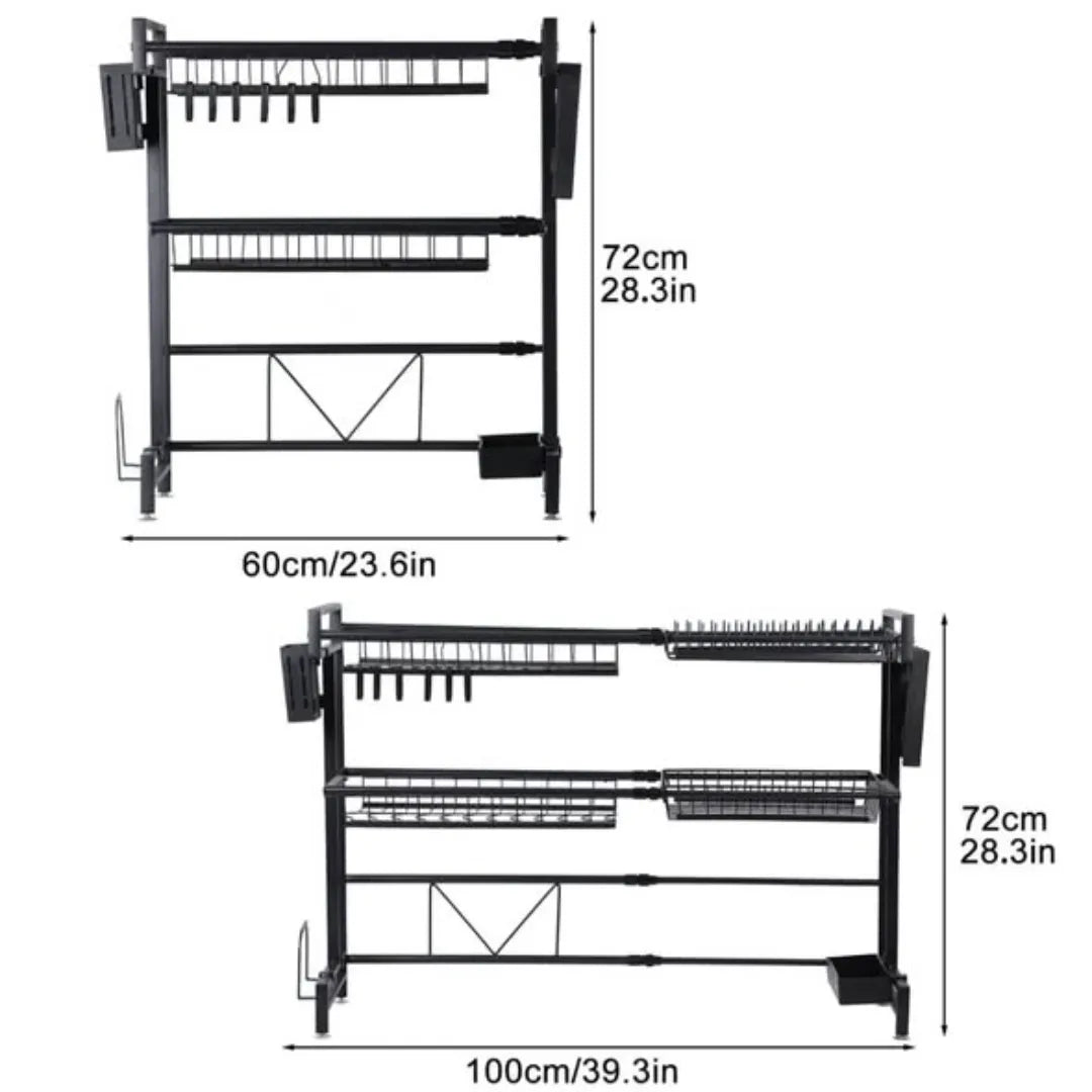 2 Tier Dish Drying Rack Standing Kitchen