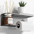 Wall-mounted toilet paper holder with Shelf