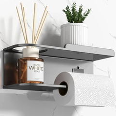 Wall-mounted toilet paper holder with Shelf