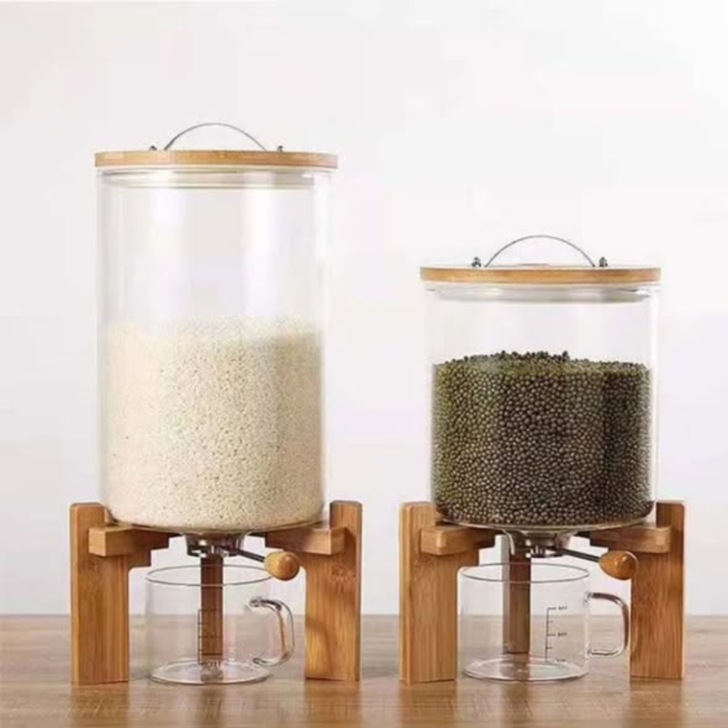 High borosilicate glass grain dispenser
