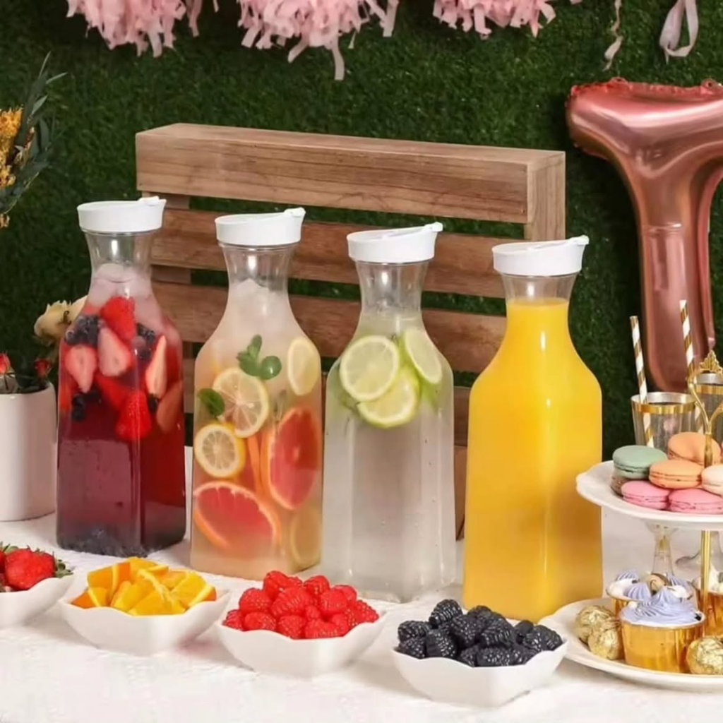 Clear Pitcher Bottle with Flip Top Lid