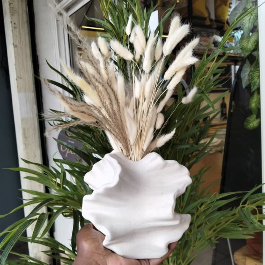 Decorative irregular shaped ceramic vase