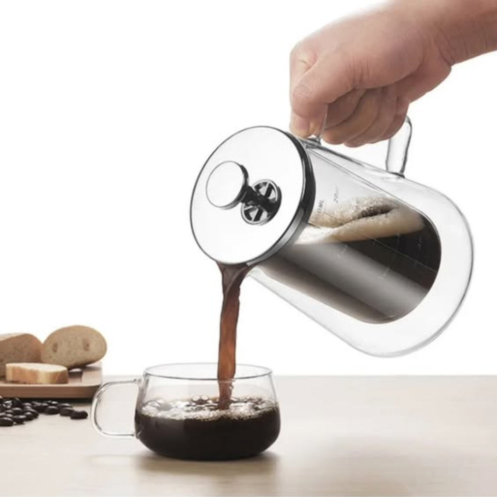 Double walled borosilicate French press coffee maker