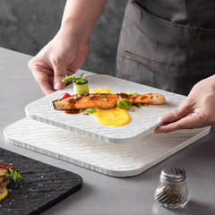Rock Matte Square Dinner Plate With Stone Texture Pattern