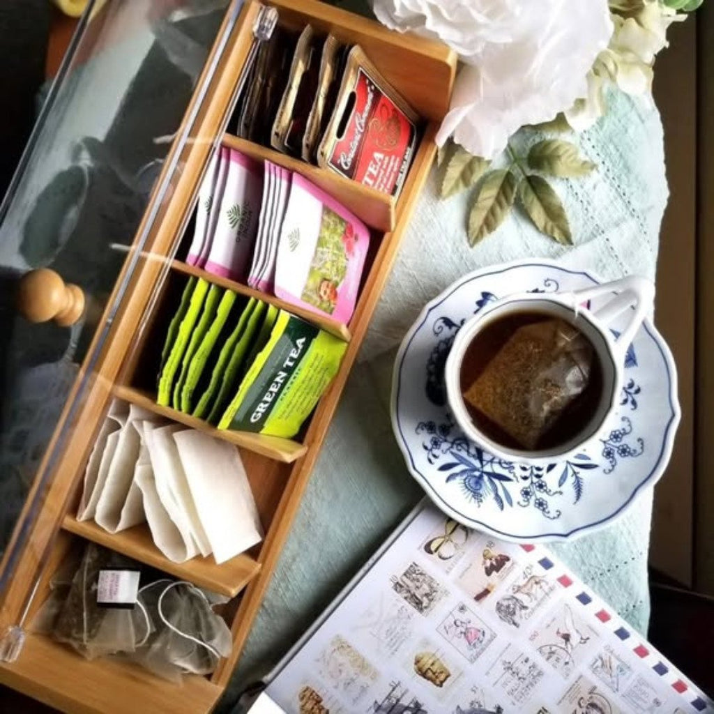 5 Slot Bamboo teabag organizer
